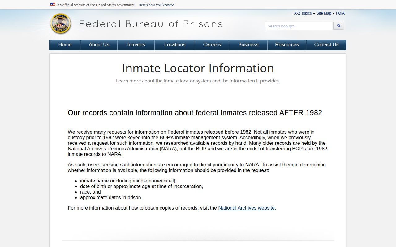 Federal release record explanation for Jefferson County cases