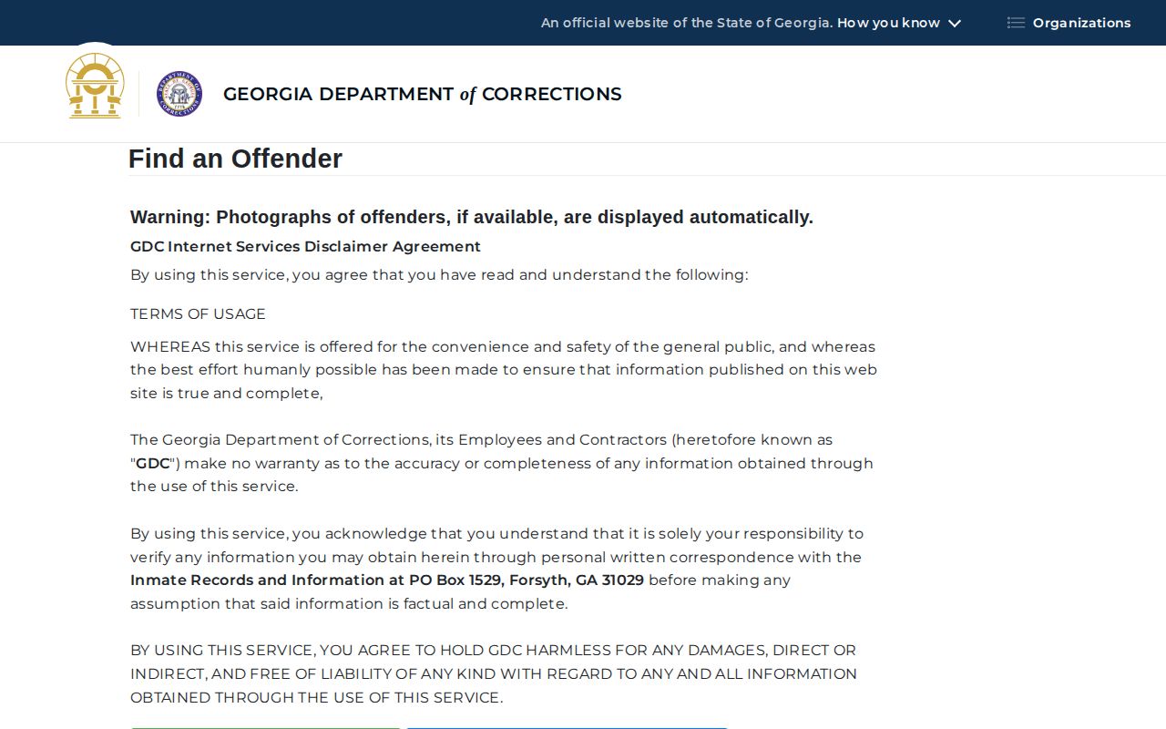 Jefferson County inmate release date fields in the GDC offender query
